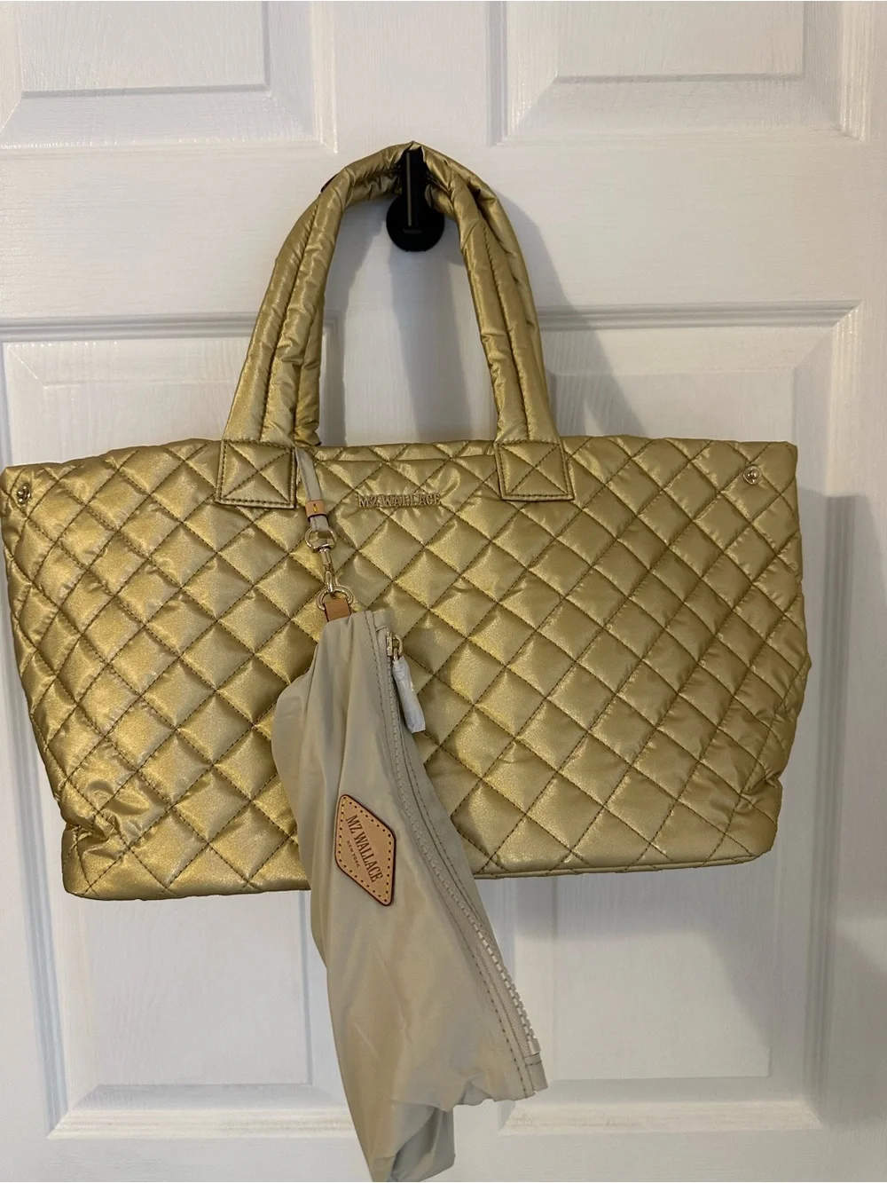 MZ Wallace Light Gold Pearl Medium Metro City Tote NWT